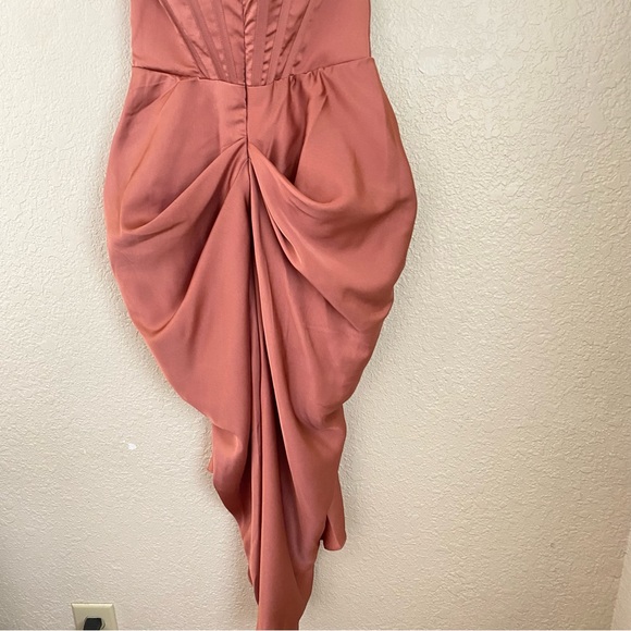 House of CB Dresses House Of Cb Janis Rouge Satin One Shoulder